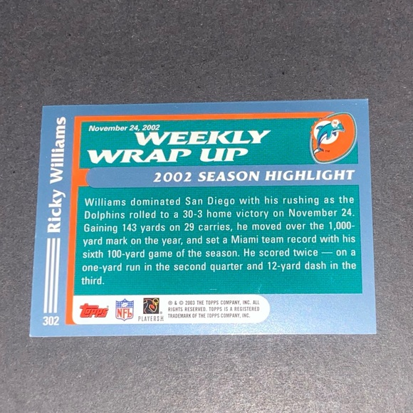 Ricky Williams cards (2) 2003 Topps - Picture 4 of 6